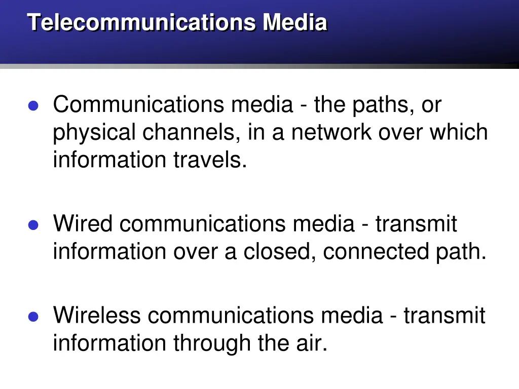 telecommunications media
