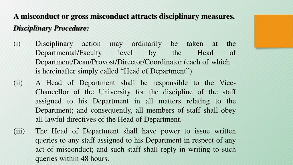 a misconduct or gross misconduct attracts