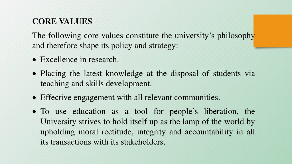 core values