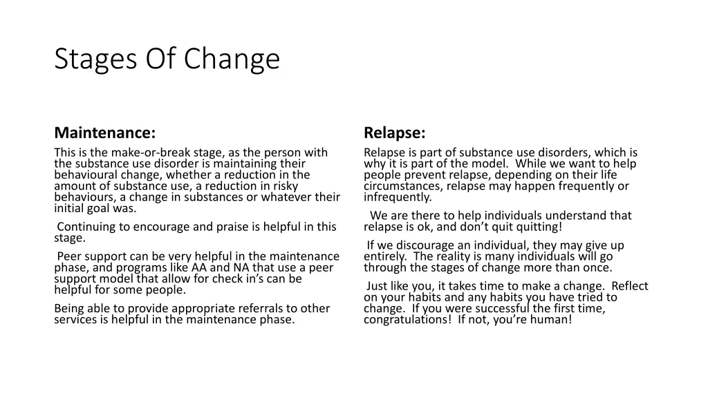 stages of change 2