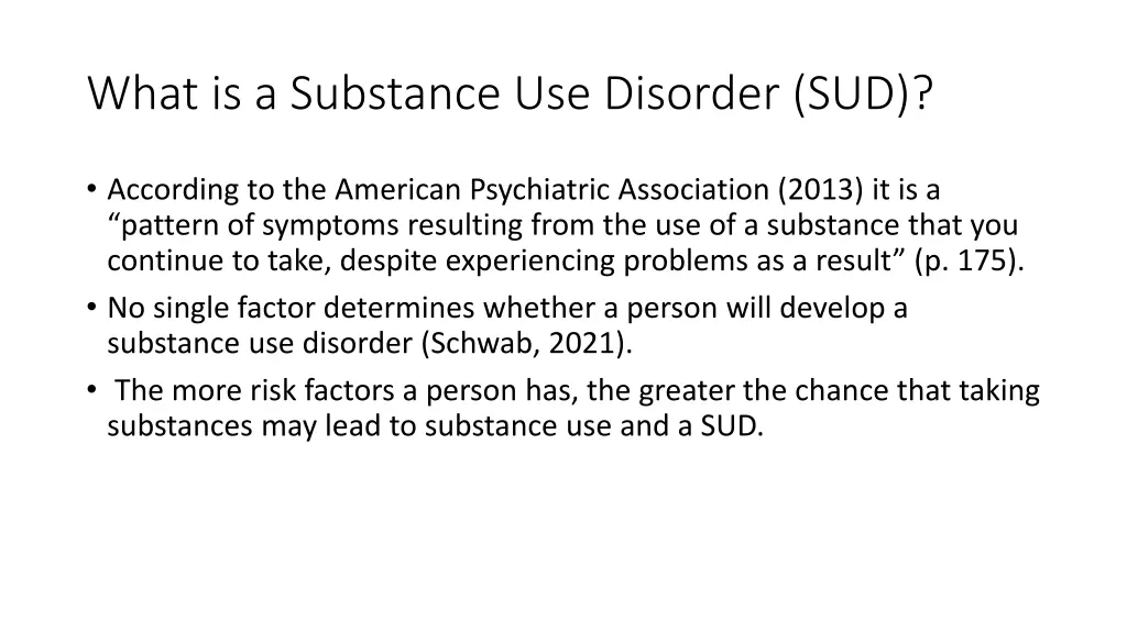 what is a substance use disorder sud