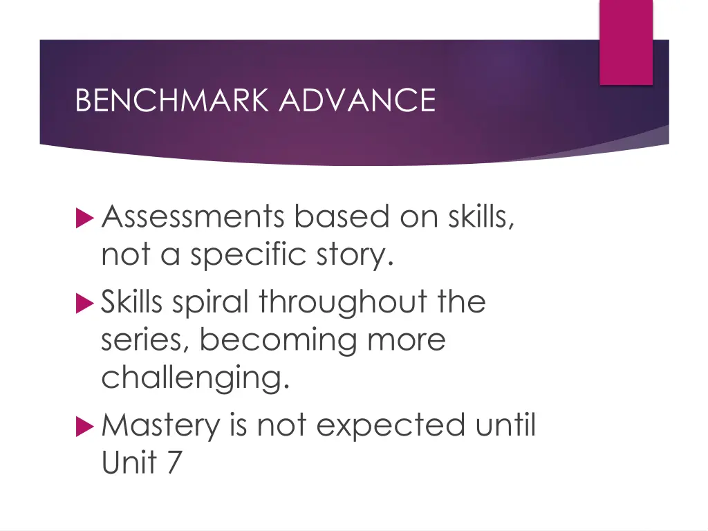 benchmark advance