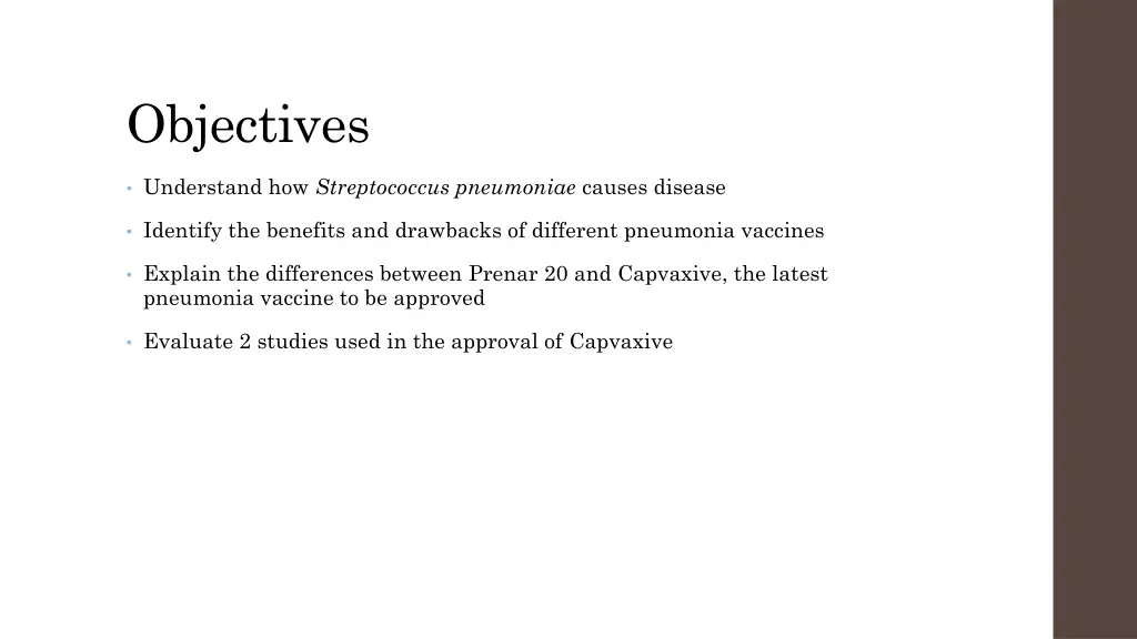 objectives
