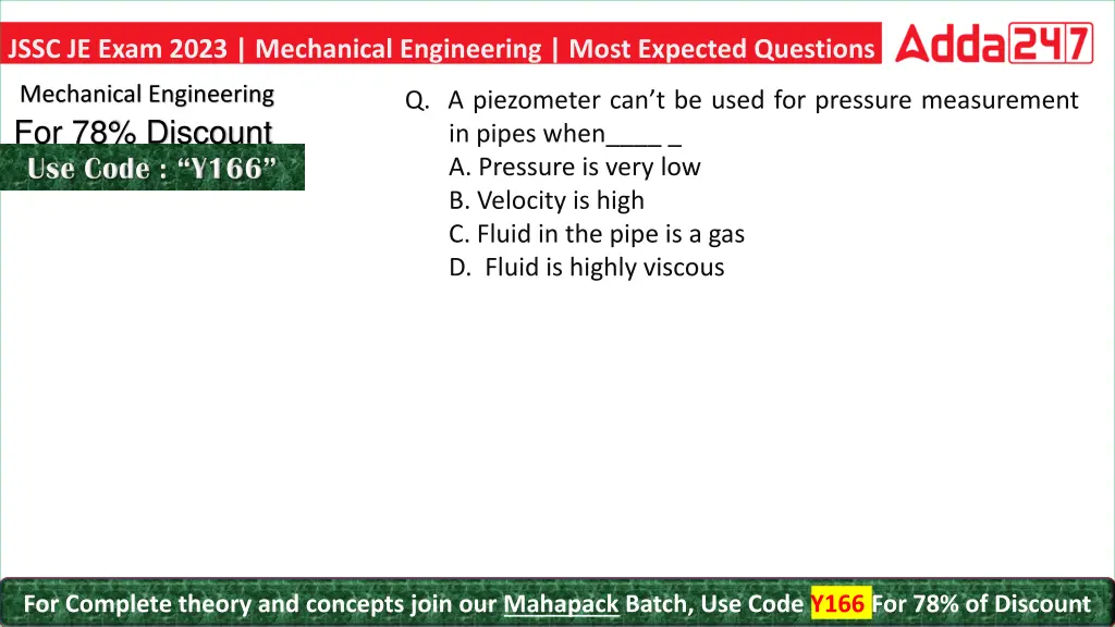 jssc je exam 2023 mechanical engineering most 10