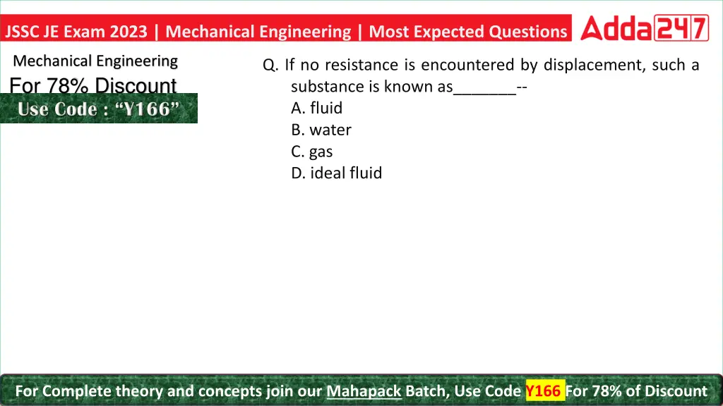 jssc je exam 2023 mechanical engineering most 11