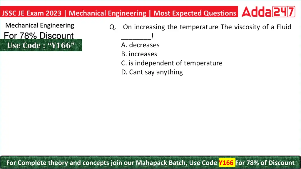 jssc je exam 2023 mechanical engineering most 13