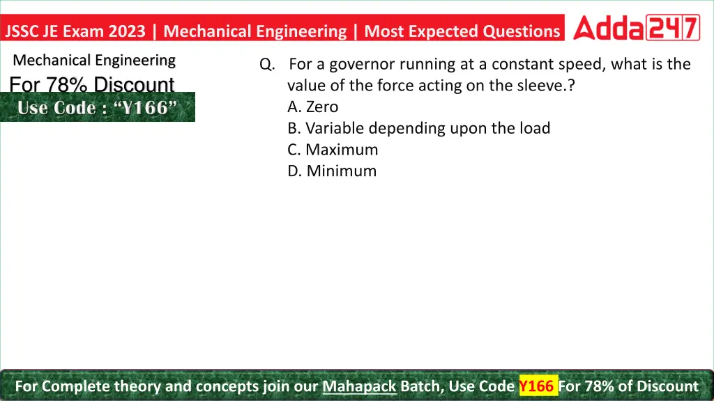 jssc je exam 2023 mechanical engineering most 14
