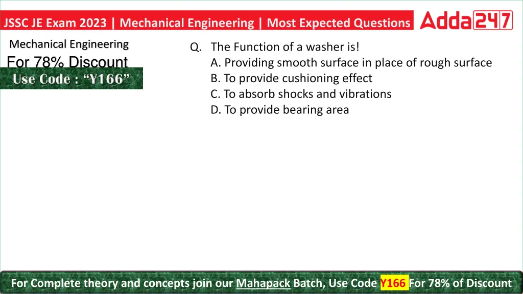 jssc je exam 2023 mechanical engineering most 15