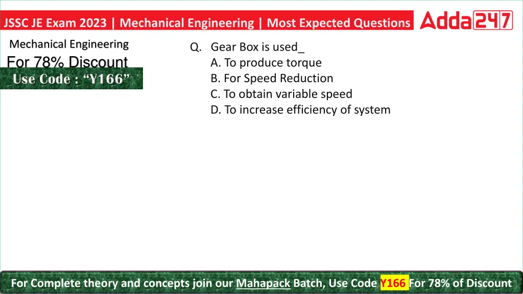 jssc je exam 2023 mechanical engineering most 18