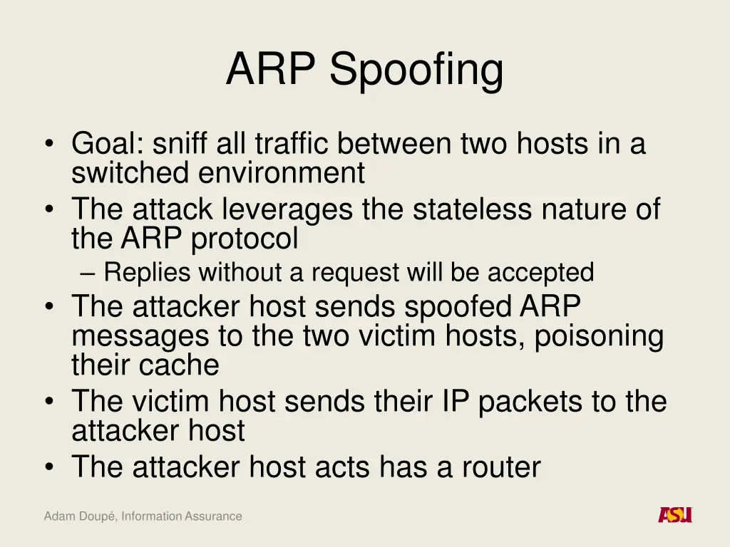 arp spoofing