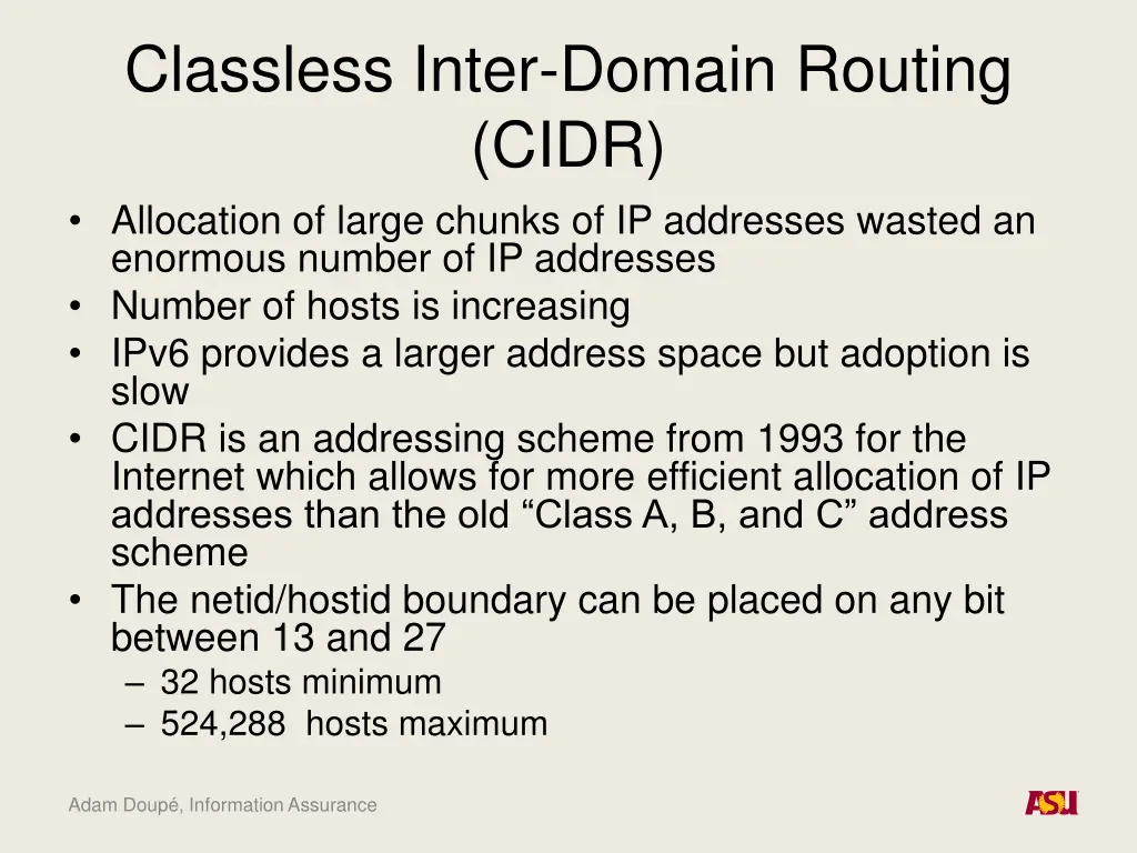 classless inter domain routing cidr allocation