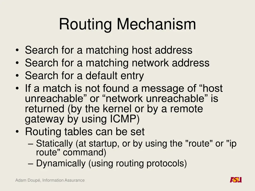 routing mechanism