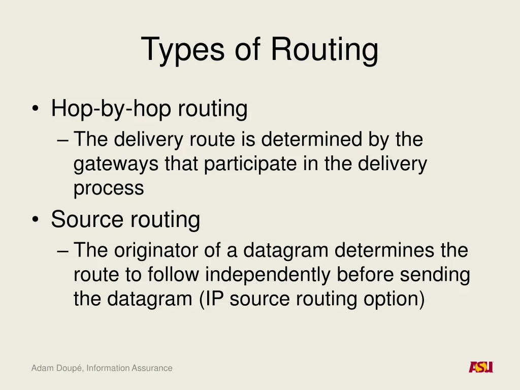 types of routing