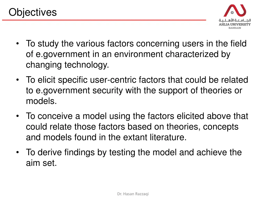 objectives