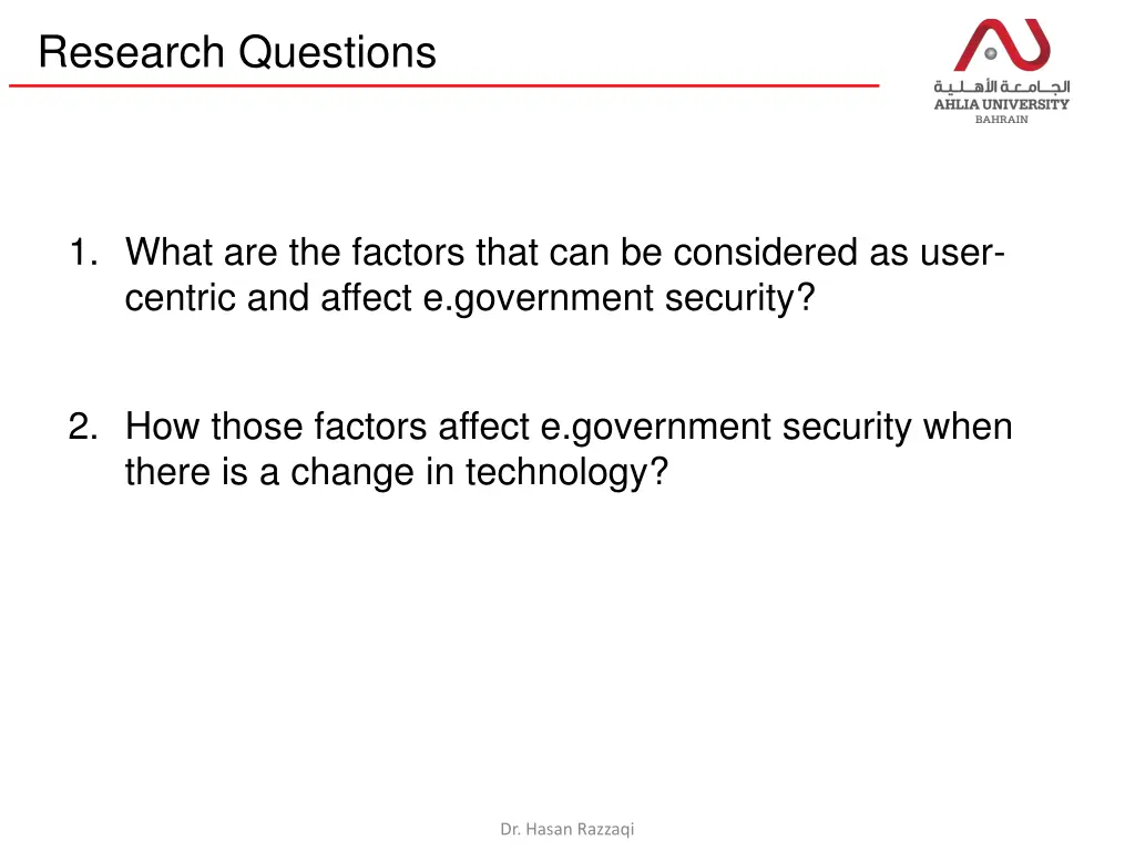 research questions
