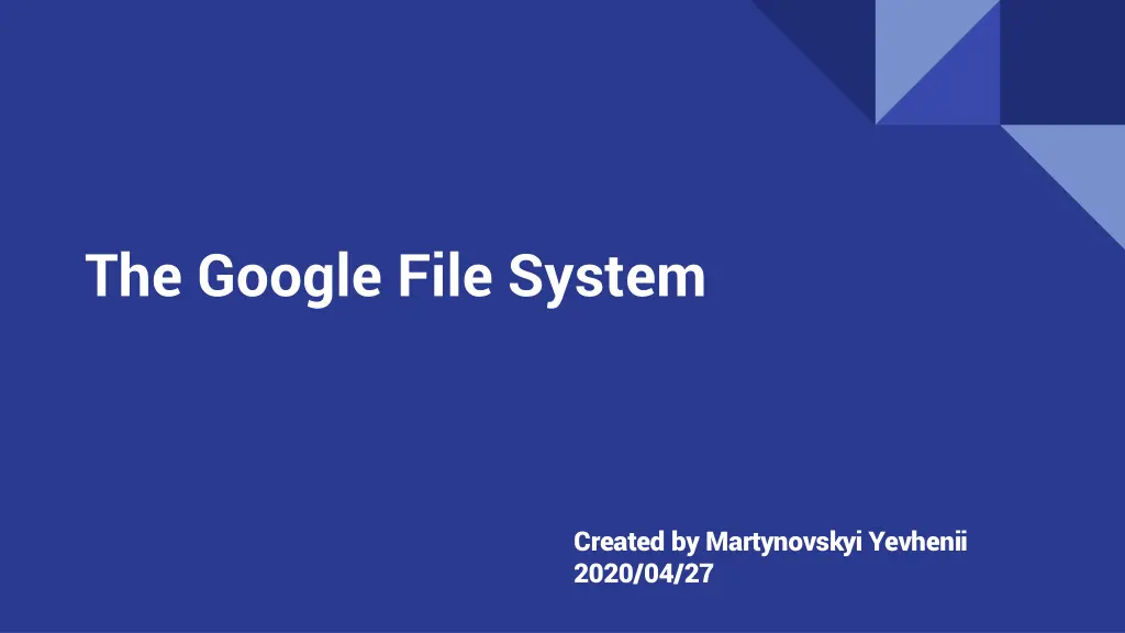 the google file system