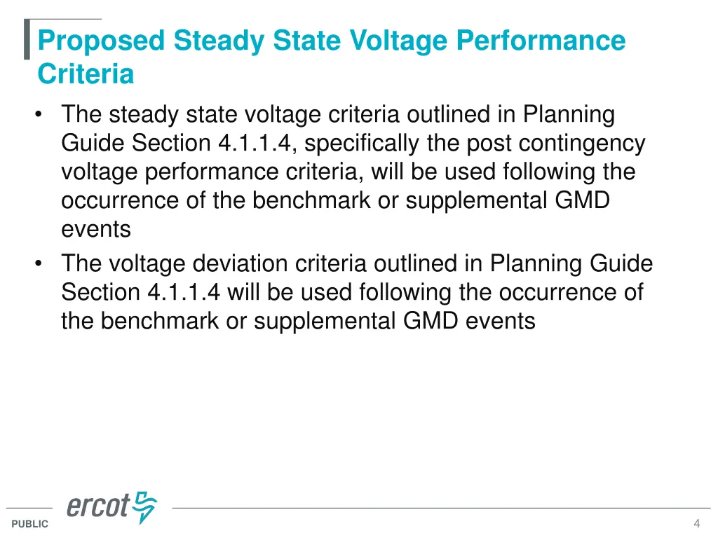 proposed steady state voltage performance