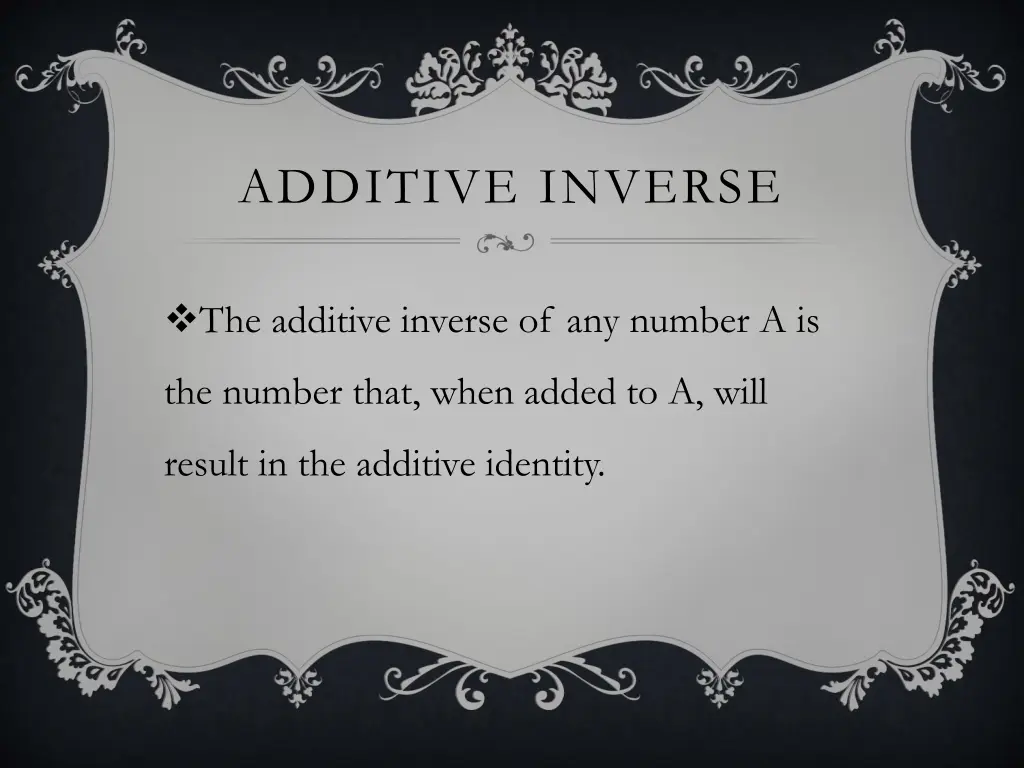 additive inverse