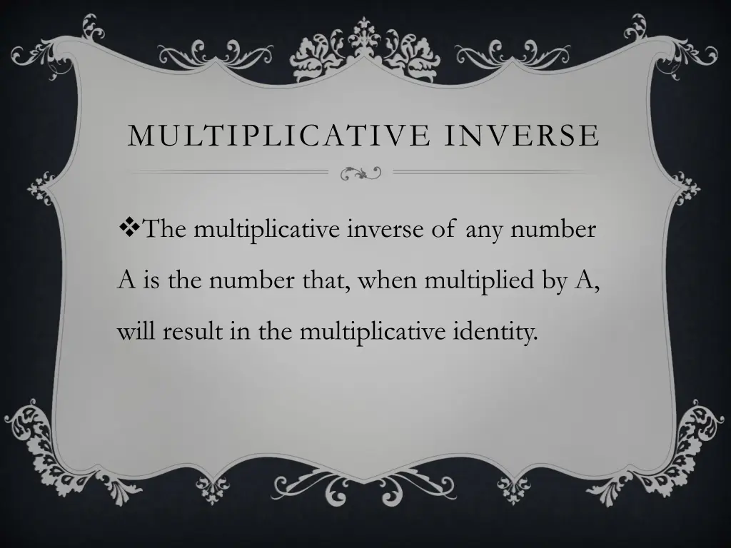 multiplicative inverse