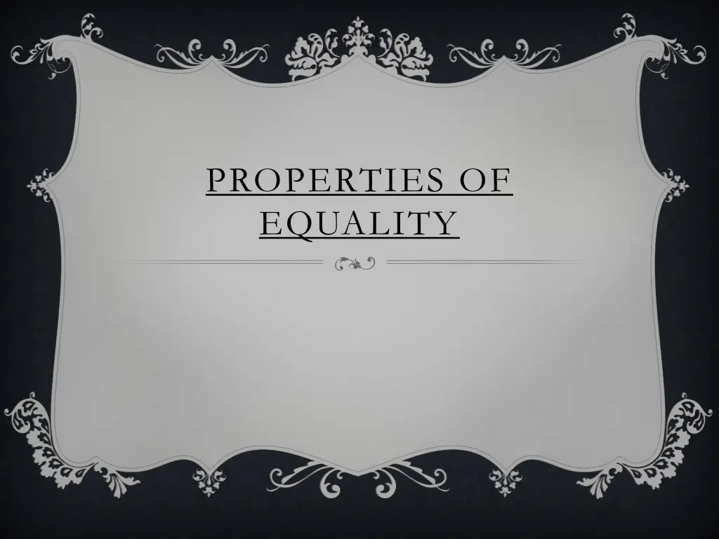 properties of equality