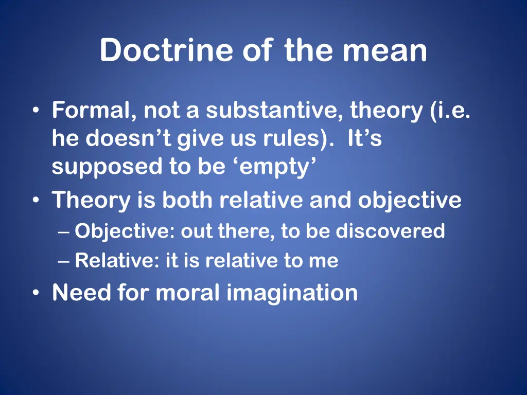 doctrine of the mean 1