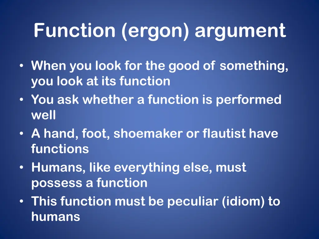 function ergon argument