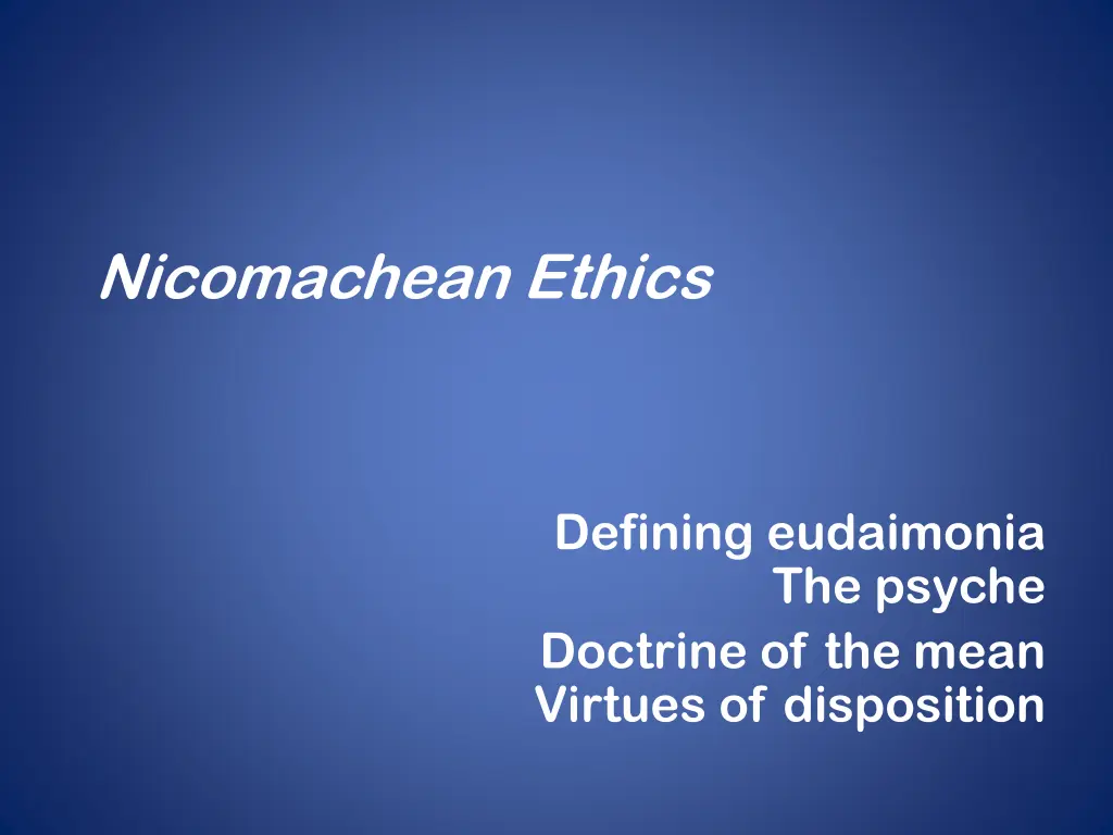 nicomachean ethics