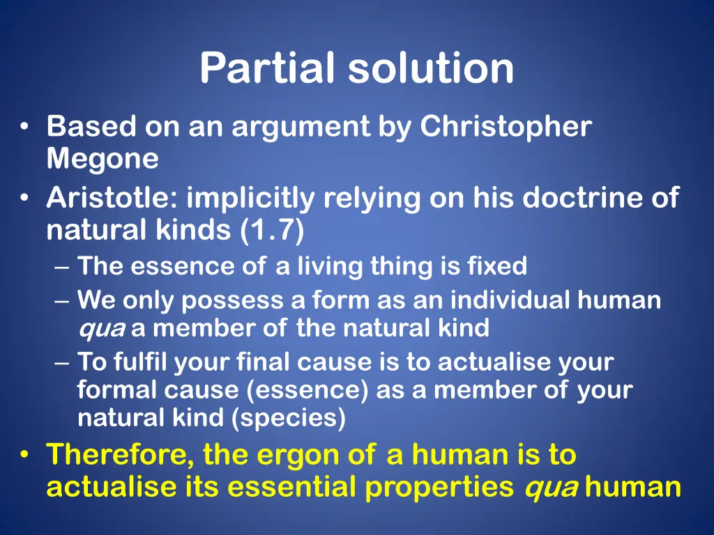 partial solution