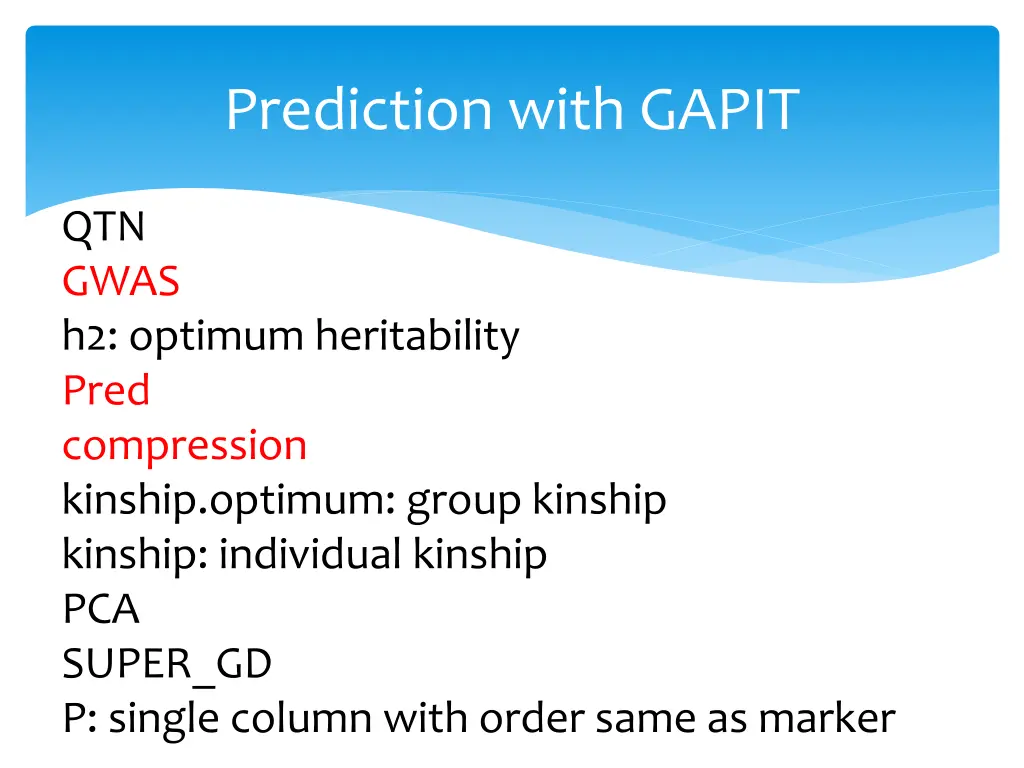 prediction with gapit