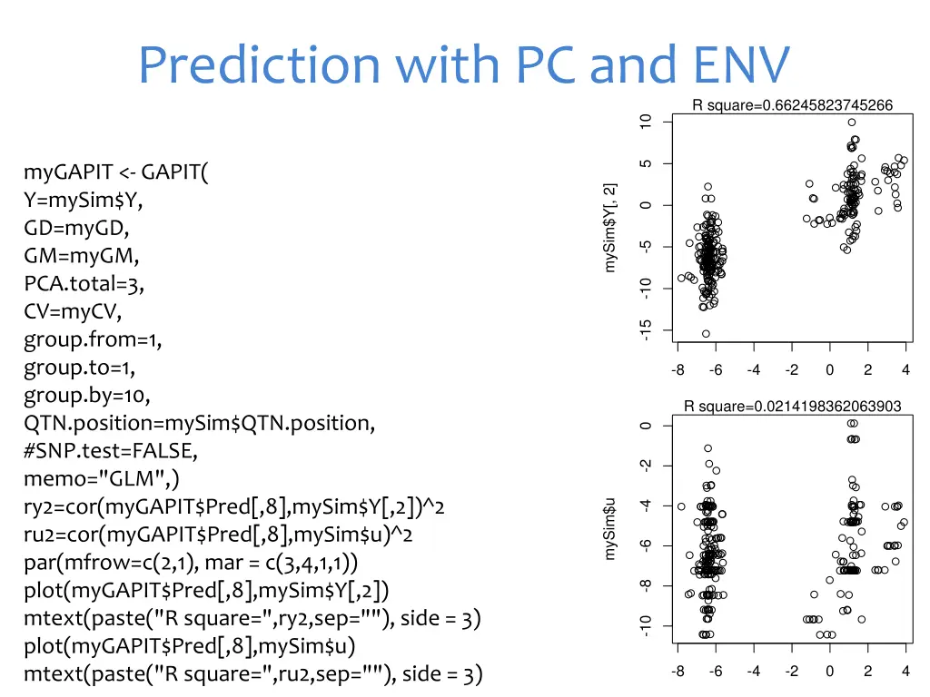 prediction with pc and env