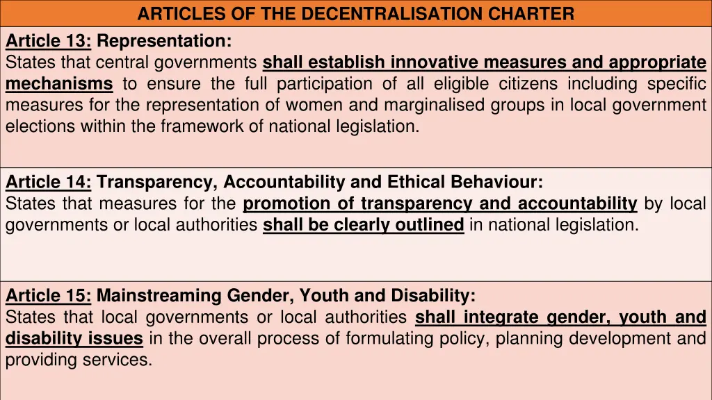 articles of the decentralisation charter article 1