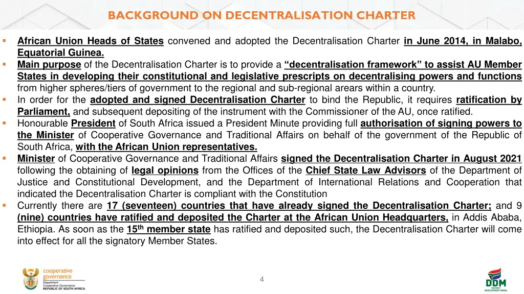 background on decentralisation charter