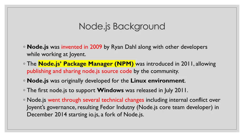 node js background