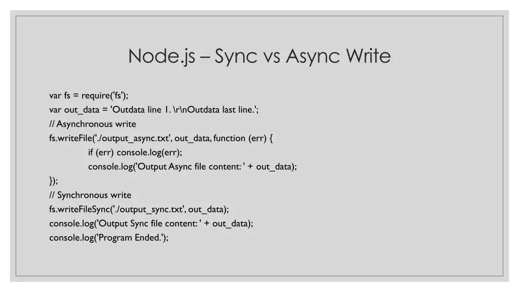 node js sync vs async write
