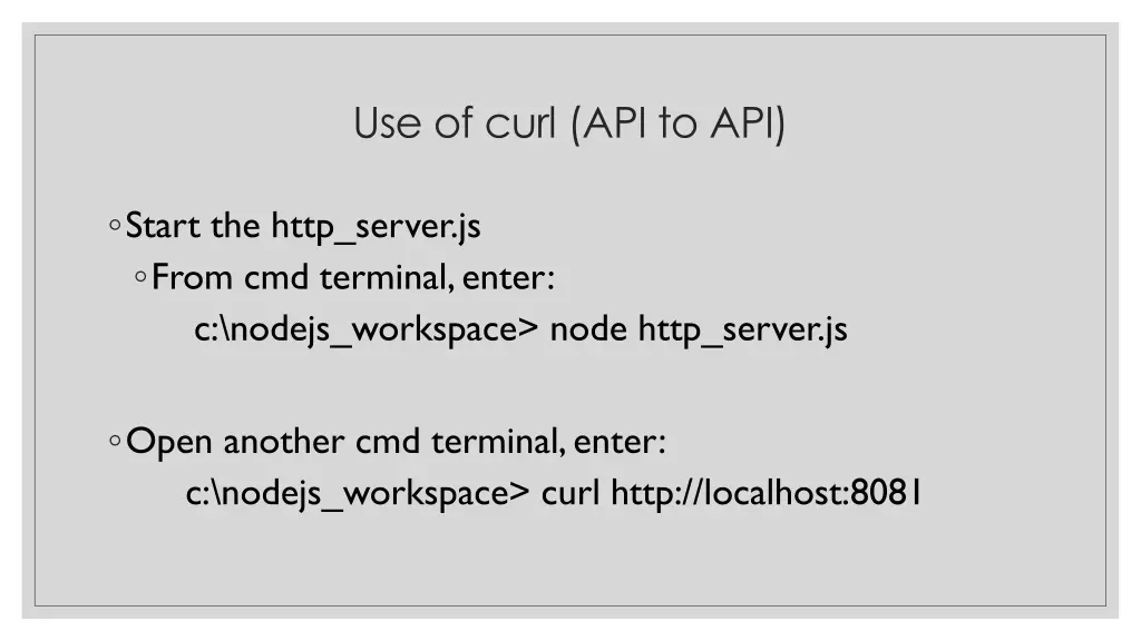 use of curl api to api