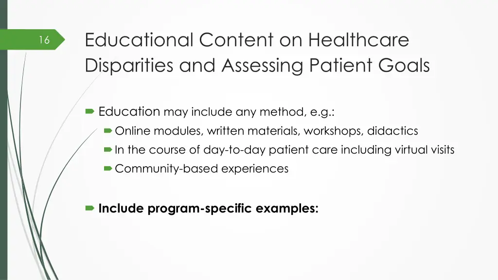 educational content on healthcare disparities