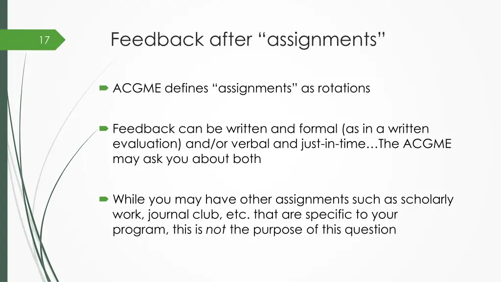feedback after assignments