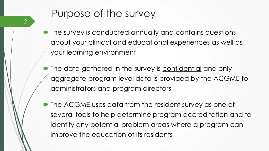 purpose of the survey