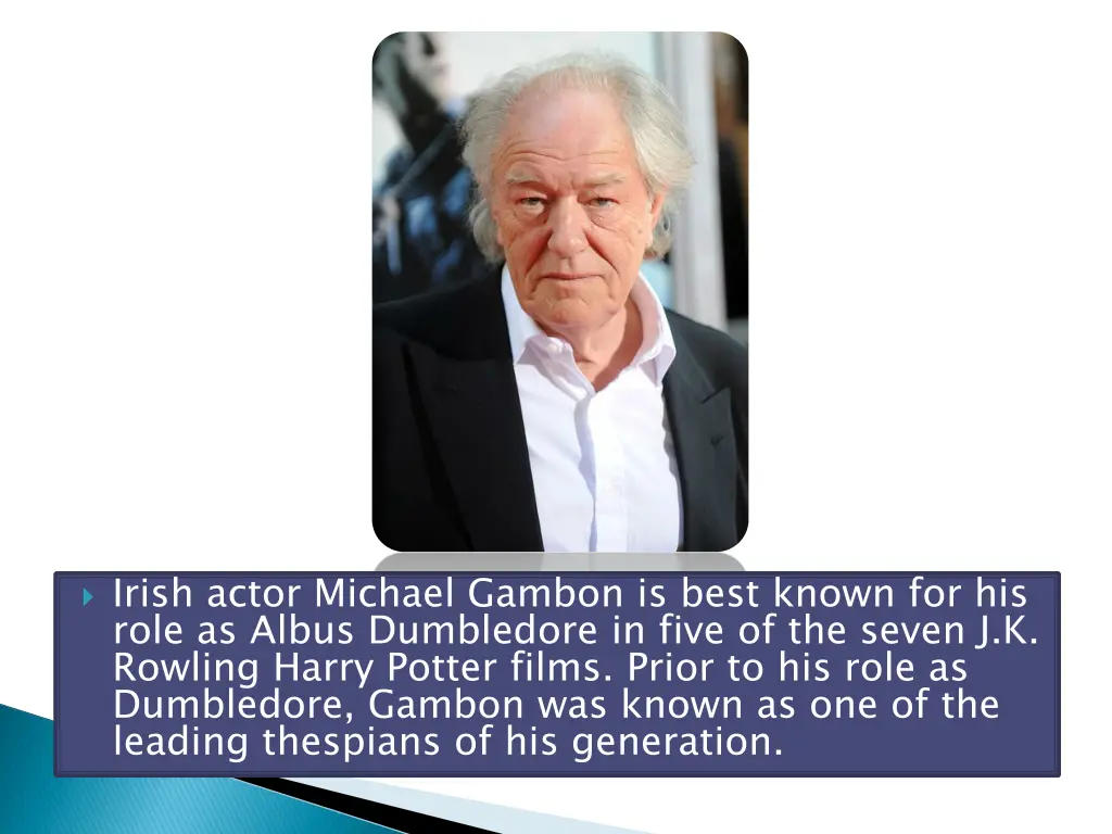 irish actor michael gambon is best known