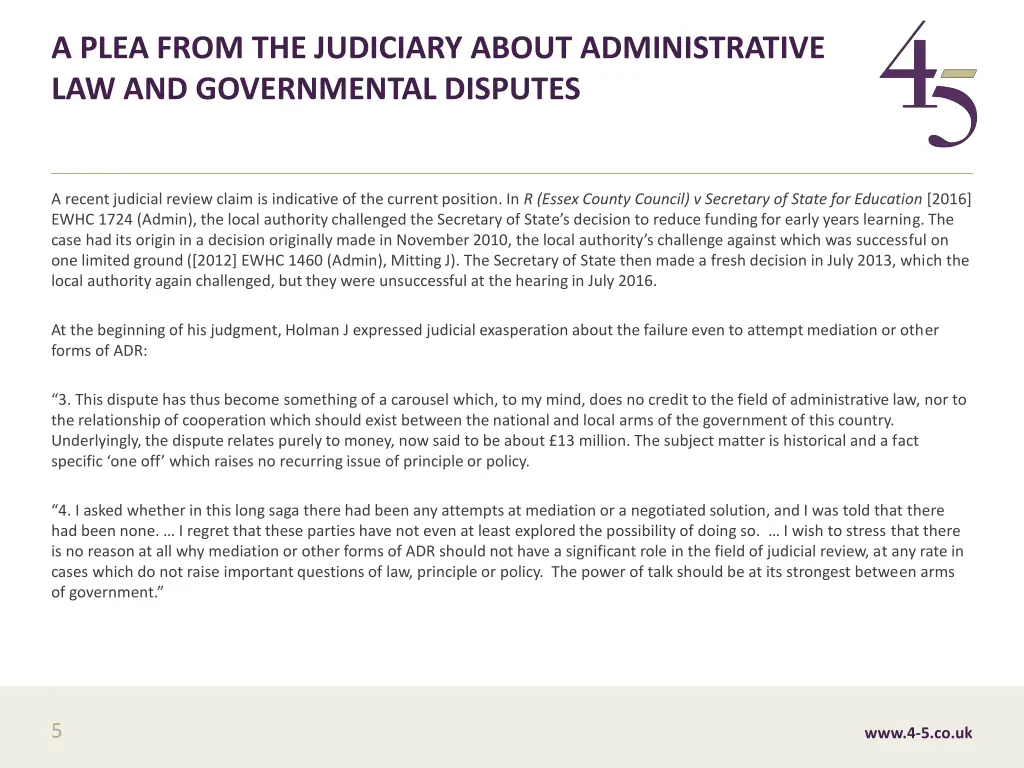 a plea from the judiciary about administrative