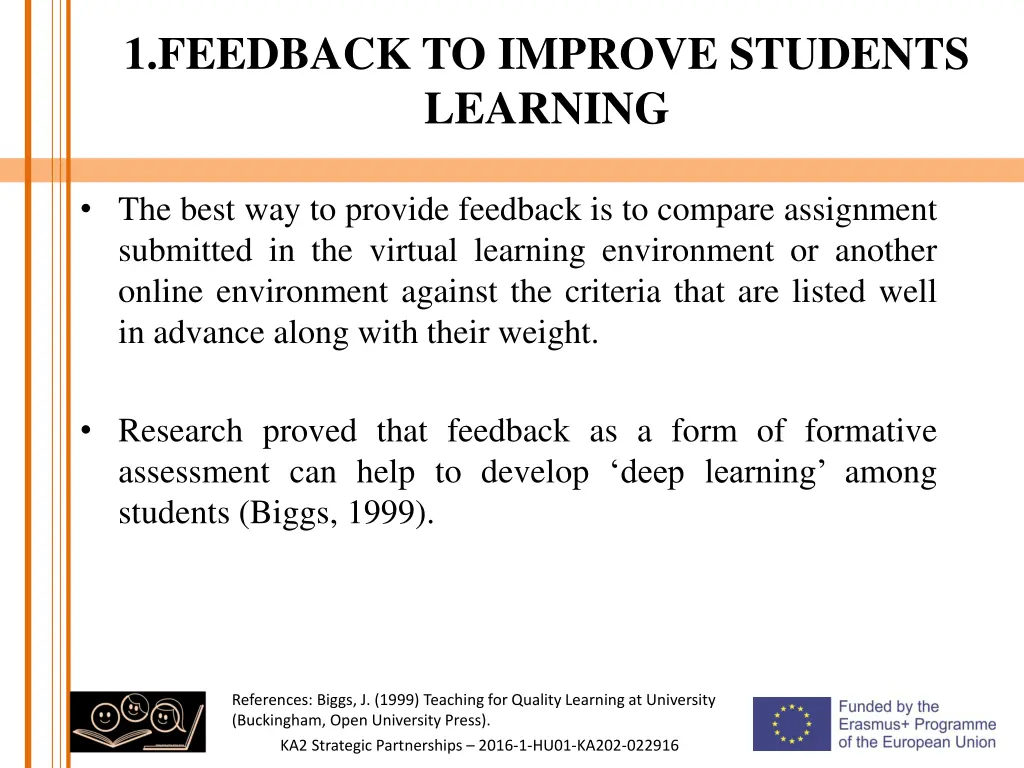 1 feedback to improve students learning