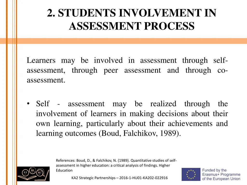 2 students involvement in assessment process