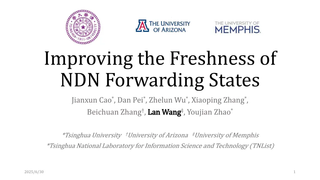 improving the freshness of ndn forwarding states