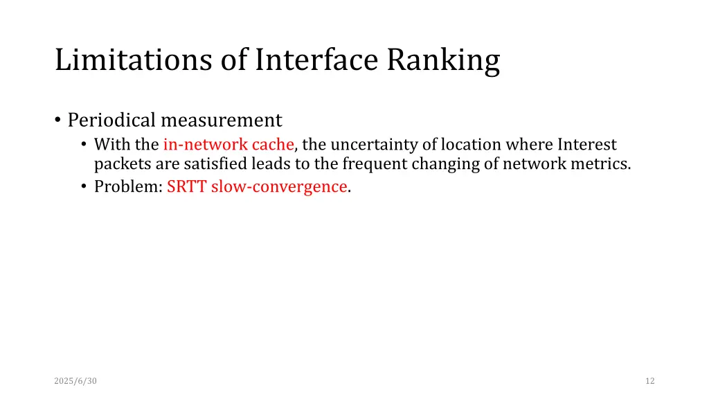 limitations of interface ranking