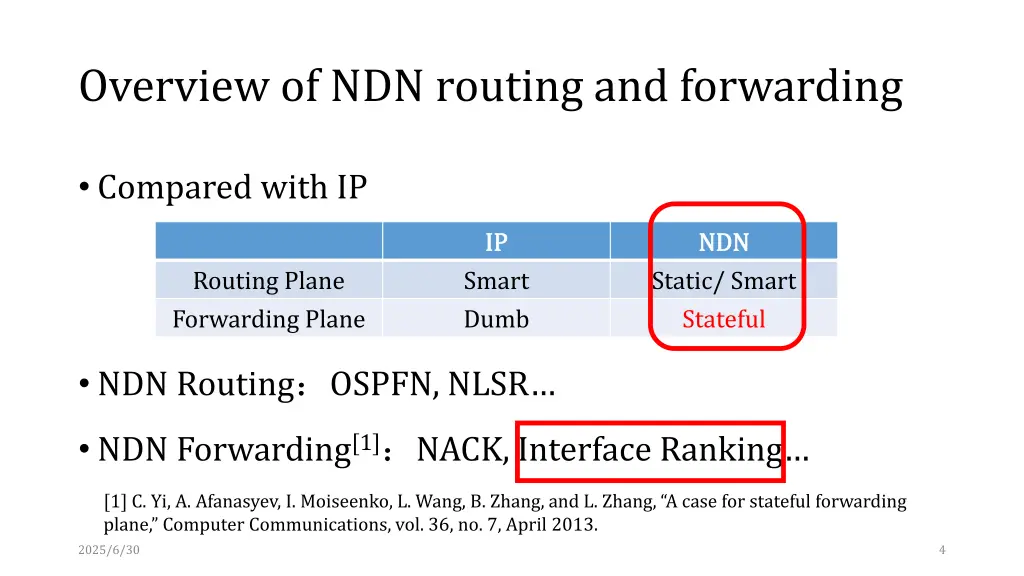 overview of ndn routing and forwarding