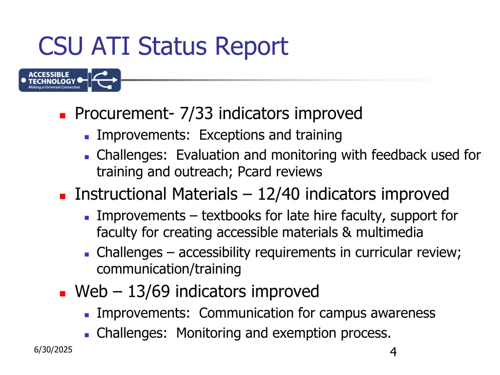 csu ati status report