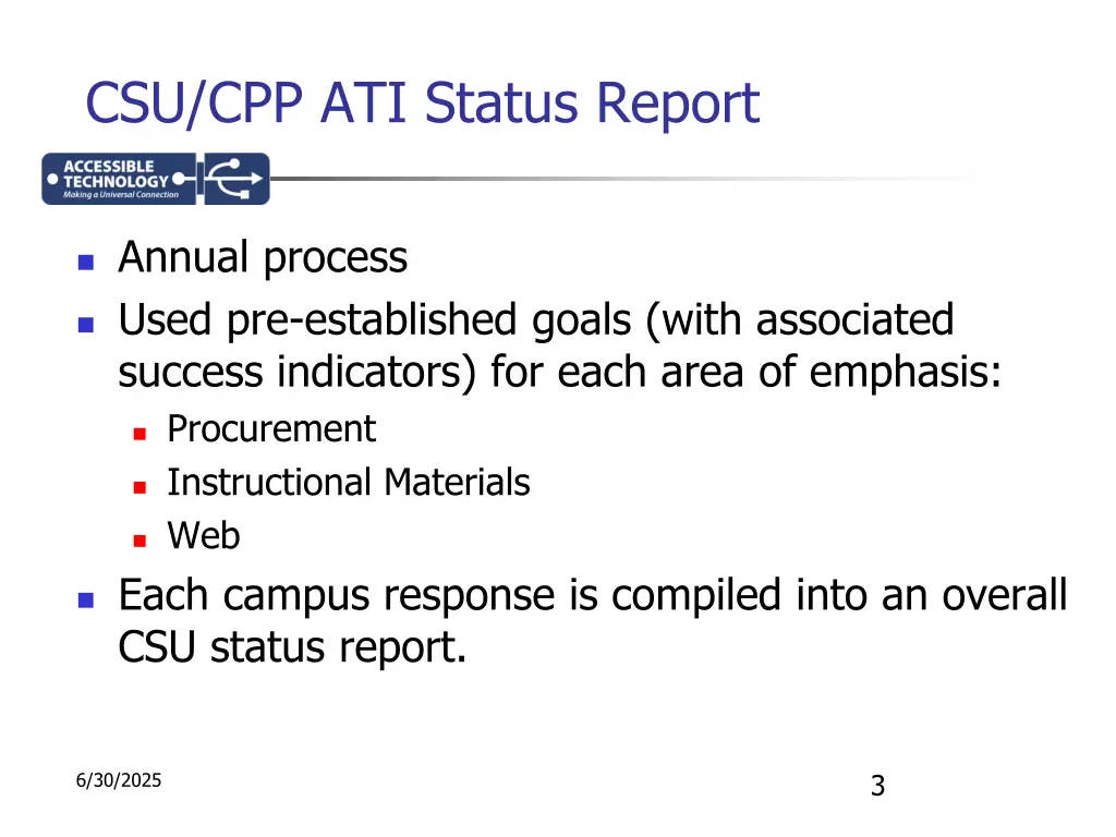 csu cpp ati status report