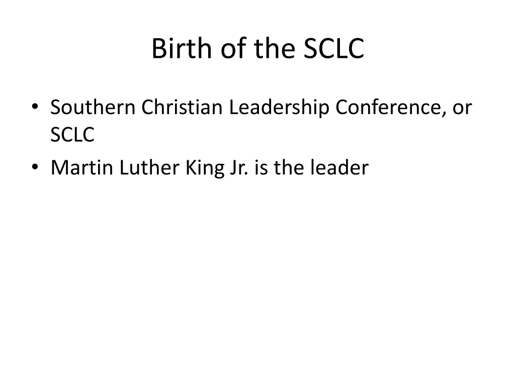 birth of the sclc