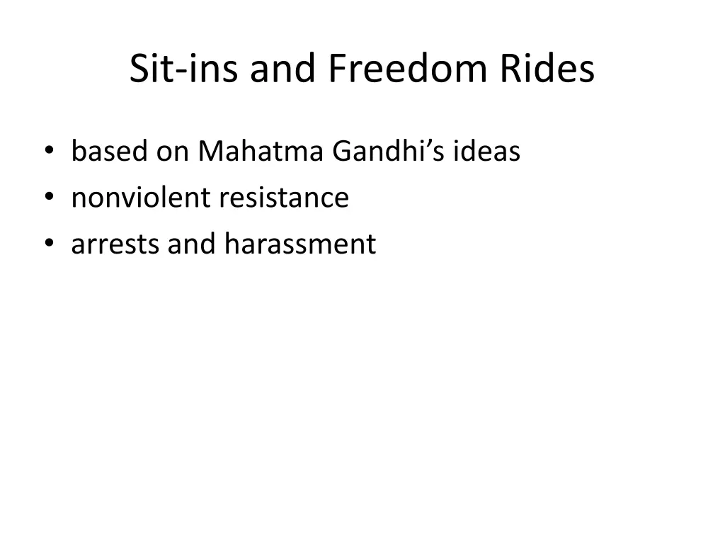 sit ins and freedom rides