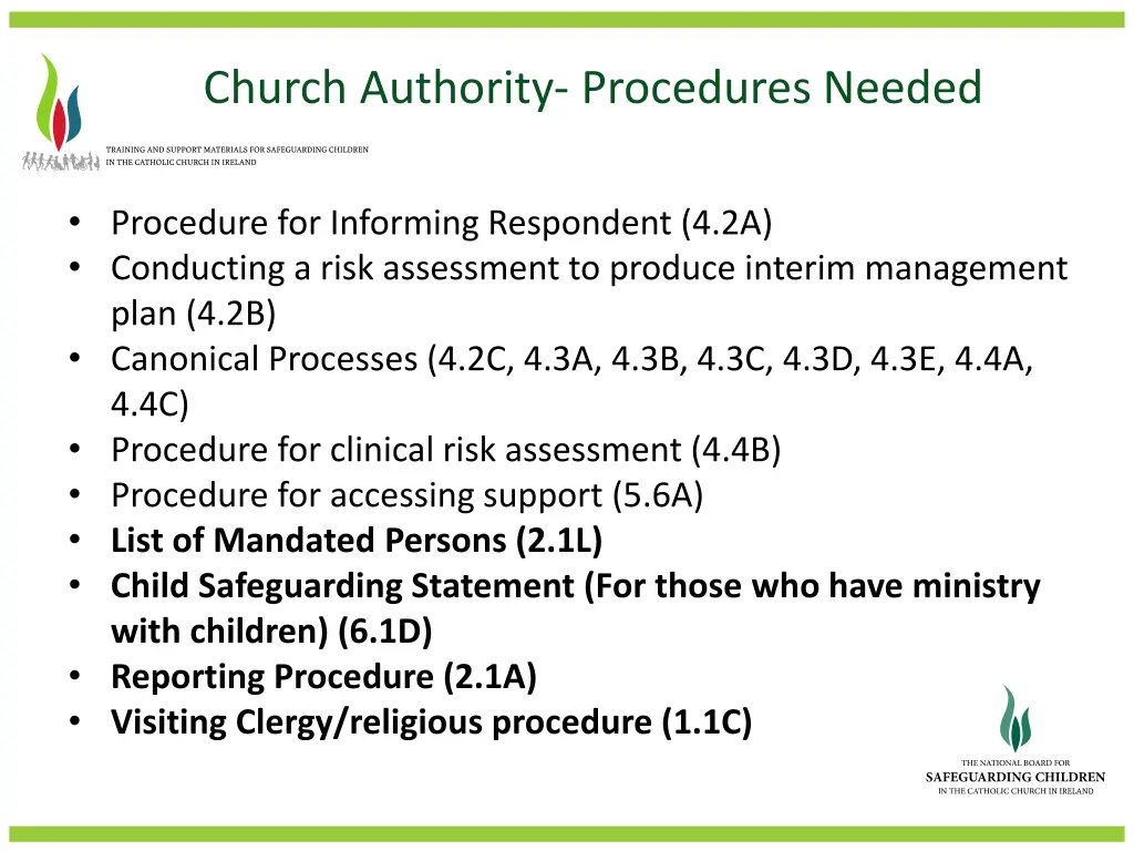 church authority procedures needed 1